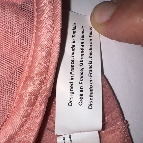 Simone Perele Bra 36F Peach Delice Sheer Plunge Underwire #12X319 Sexy Romantic - Picture 7 of 12